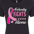thumbnail image 4 of Inktastic Breast Cancer Awareness Nobody Fights Alone Pink Ribbon Women's T-Shirt, 4 of 5