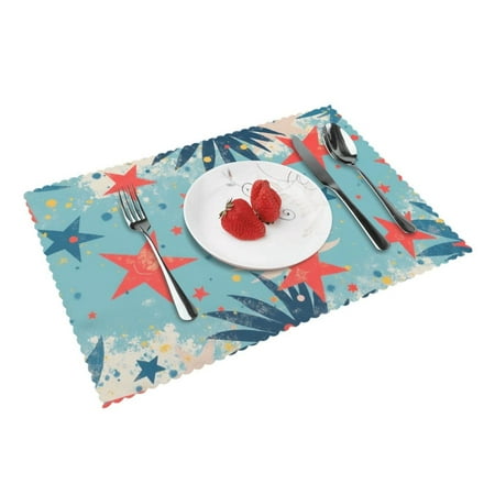 

Abstract Marine Placemats Set Of 4 Wipeable Pvc Table Mats For Party Kitchen Dining Decor 12X18 Inch