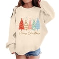 thumbnail image 2 of Boys Sweatshirts Kids Christmas Print Crew Neck Sweatshirt Long Sleeve Pullover Hoodless Top Beige 4-5 Years, 2 of 4