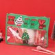 thumbnail image 1 of Pisexur Belleza Maquillaje Neceser de maquillaje transparente navideño - Organizador de artículos de tocador de viaje con bordado de Papá Noel y árbol festivopara mujeres y hombres, 1 of 5