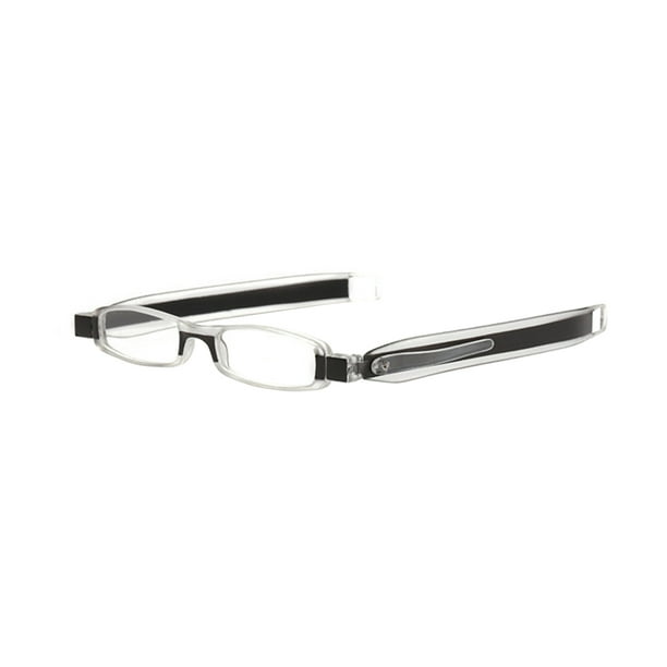 Gafas de lectura ligeras plegables giratorias 360 antifatiga para hombres mujeres +2,00 (negro)