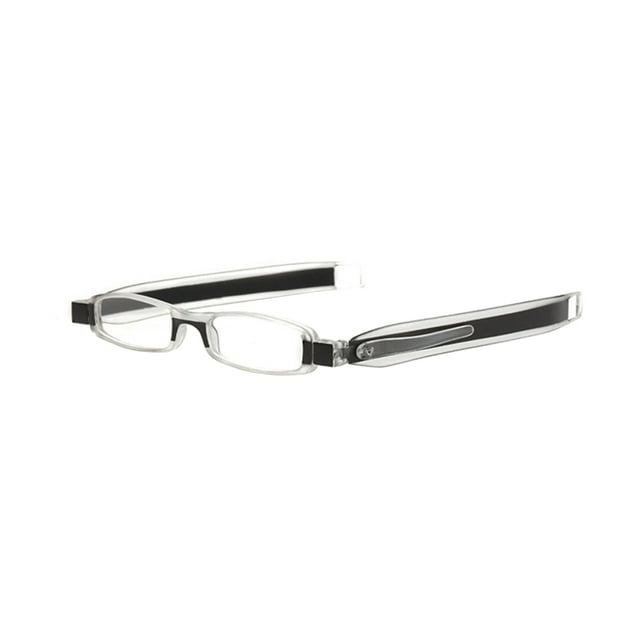 Gafas de lectura ligeras plegables giratorias 360 antifatiga para hombres mujeres +2,00 (negro)