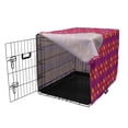 thumbnail image 3 of Abstract Dog Crate Cover, Colorful Geometric Pattern with Hatched Squared Motif Print, Easy to Use Pet Kennel Cover Small Dogs Puppies Kittens, 7 Sizes, Dark Magenta Multicolor, by Ambesonne, 3 of 6