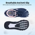 thumbnail image 4 of Treecher Wide Toe Box Shoes Women Arch Support Walking Shoes for Plantar Fasciitis Orthotic Tennis Sneakers Navy Blue Powder Size 6, 4 of 7
