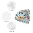 thumbnail image 3 of Yiaed Butterflies Print Winter Beanie for Men Women, Fleece Lined Beanie Soft Warm Knit Hat Ski Stocking Cuffed Ca, 3 of 6