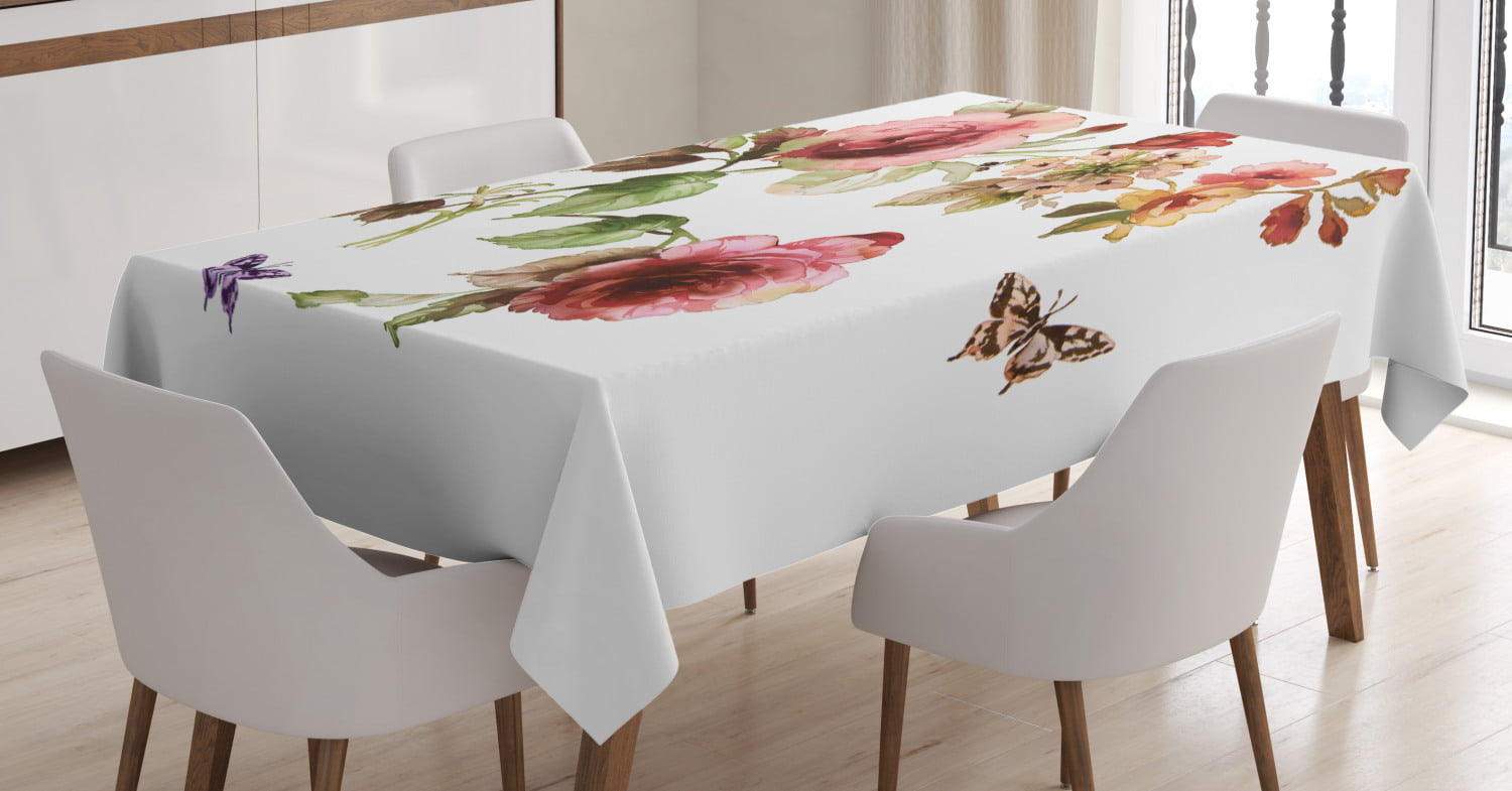 60 X 84 Swirls Daisy Flower Bouquets Beauty Exquisite Flourishing Nature Essence Dining Room Kitchen Rectangular Table Cover Ambesonne Floral Tablecloth Sky Blue Grey Apricot