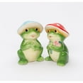 thumbnail image 2 of Ceramic Frog Mushroom Salt and Pepper Shakers Red Blue Kitchen Gift, 2 of 3