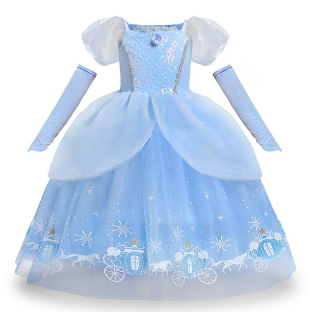 Vestido de princesa de Disney para niña, disfraz de Cenicienta, Bella, Blancanieves, Aurora, Rapunzel, Isabela, cumpleaños, boda, baile de graduación Fivean unisex