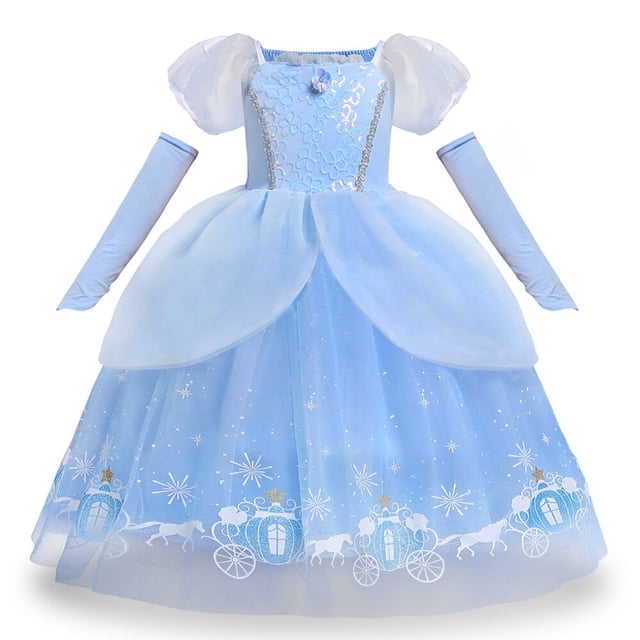 Vestido de princesa de Disney para niña, disfraz de Cenicienta, Bella, Blancanieves, Aurora, Rapunzel, Isabela, cumpleaños, boda, baile de graduación Fivean unisex