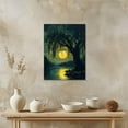 thumbnail image 4 of Full Moon Under the willow Tree by the lake Art Poster Canvas Print Dark Cottagecore wall Decor Night scene Artwork Aesthetic Painting for Home Living Room Office Decor Unframed16x20inch, 4 of 14
