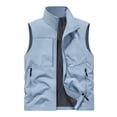 thumbnail image 2 of Mens Casual Lightweight Travel Vest Outdoor Summer Utility Sai Sleeveless Jackets Hiking Fish Photo Vest with Zipper Pockets Big and Tall Size M-5XL Light Blue, 2 of 5