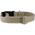 thumbnail image 2 of Cotton Web Adjustable Dog Collar with Locking Device 4 Sizes Beige (Small: Neck 11.5"-15.5"; Width 1/2"), 2 of 2