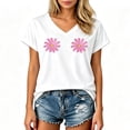 thumbnail image 2 of Mfakffe Breast Cancer Shirts for Women October Breast Cancer Awareness V Neck Short Sleeve Tee for Breast Cancer Support & Daily Casual Wear, 2 of 4