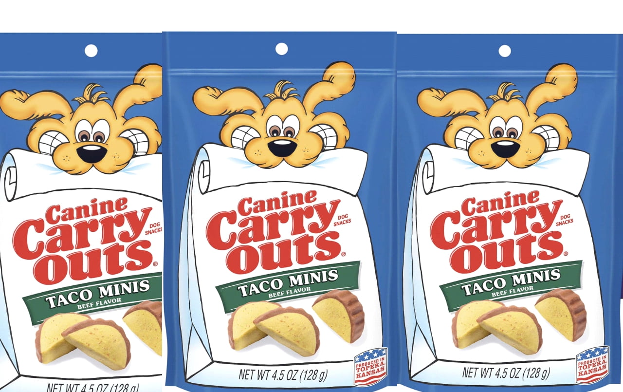 Canine Carry Outs Taco Minis Beef Flavor Dog Treats, 4.5oz (pack of 3)