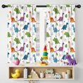thumbnail image 5 of Blackout Kids Curtains,White Dinosaurs Geometric Leaves Pattern Childrens Insulated Curtains Set Of 2,Bedroom Essentials,Toddler Room Decor 42"x54", 5 of 5