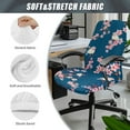 thumbnail image 6 of ZIATUBLES Computer Office Chair Cover Bird Flower Blue Printed Removable Chair Protector Slipcover with Elastic Band Washable Soft Universal Rotating Chair Cover, S, 6 of 7