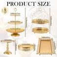 thumbnail image 2 of 6 Pcs Gold Cake Stands Set Metal Dessert Display Tiered Cupcake Holder Tower for Wedding Birthday Party, 2 of 6