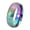 Rainbow, variant on Men Women's Wave Stainless Steel Hip Hop Band Ring Unisex Statement Thumb Finger Rings Comfort Fit Silver Size 7