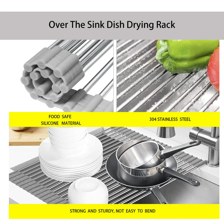Foldable Corner Sink Rack Triangle Dish Drying Rack for RV Fruits Cups
