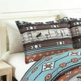 thumbnail image 3 of Chezmoi Collection Sawyer 3-Piece Southwestern Cowboys Rodeo Comforter Set, Multicolor Blue Brown Beige Clay Printed Washed Microfiber Bedding, Queen, 3 of 6