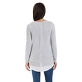 thumbnail image 3 of Hilary Radley Women's Long Sleeve Two-Fer Sweater XXL/Heather Grey, 3 of 3