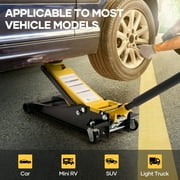 Naipo 3 Ton Low Profile Floor Jack, Dual Piston Hydraulic Pump, Heavy Duty All Steel Construction, Lifting Range 2.8-19.7, Use for Car, SUV, Mini RV, Light Truck, Yellow