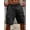 Black, variant on 1 Men's Solid-Color Casual Workwear Shorts Adjustable drawstring waist, flap pockets, lightweight polyester fabric, perfect for everyday summer leisure wear.
