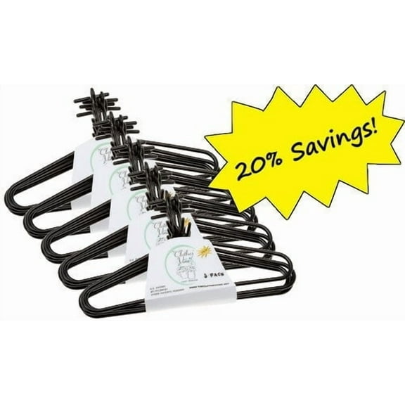 Black Plastic "Clothes Vine" Hangers (25) Pack