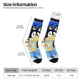 thumbnail image 2 of Masiiu Bluey Pattern Adult Crew Socks, Breathable Color-Block Mid-Calf Socks, Comfortable for Daily Wear and Sports, 2 of 6