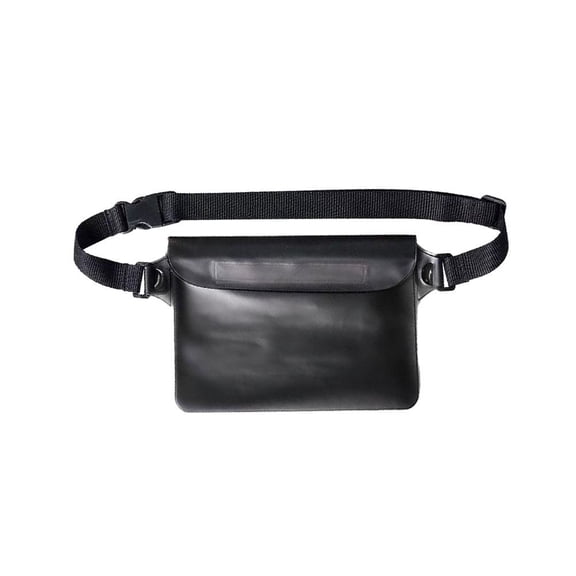 Waterproof Waist Pack, Large Capacity PVC Waist Bag, Beach Swimming Hiking Kayaking, Nan, Black, 8.66 X 5.91 in