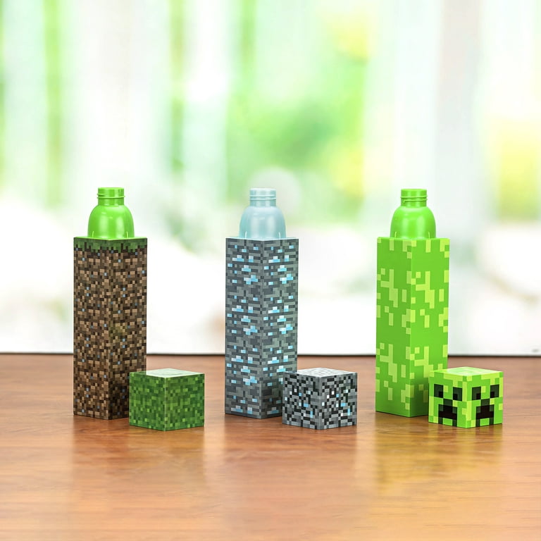 Minecraft Creeper 36oz Square Plastic Water Bottle