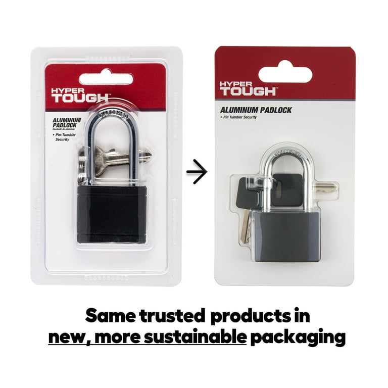 Hyper Tough Keyed Aluminum Padlock, 40mm, 1 1/2 inch Shackle
