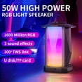 thumbnail image 1 of 50W RGB Light Wireless Bluetooth Subwoofer with Power Bank Reverse Charging, 3 Sound Effect, TW 100+ Link (TF Card/U Disk Aux), Portable RGB Light Speaker, 1 of 6