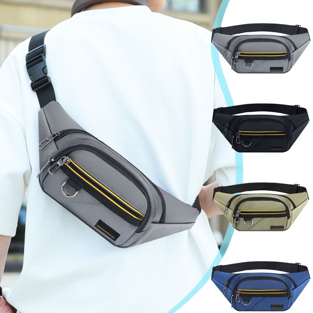 Riñonera Deportiva para Hombre | Riñonera para Móvil | Material: Poliéster Verde Militar | 35 X 12,7 X 6,1 Cm | Peso: 0,19 Kg
