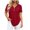 Red, variant on Women's Short Sleeve Curved Hem Shirts Summer Oversized V-Neck Button Down T-Shirt Casual Plain Daily Wear Tops Orange