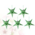 thumbnail image 3 of 5pcs 45cm Shiny Ceiling Paper Star Party Home Hanging Lampshade Decor for Wedding Birthday (Green), 3 of 6