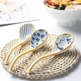 thumbnail image 5 of Kiibsot 4pcs Asian Soup Spoon Ceramic Ramen Spoons Korean Spoons Porcelain Japanese Soup Spoon for Ramen Noodles Pho Miso Dumpling, Curved Handle,6.3in, 5 of 6