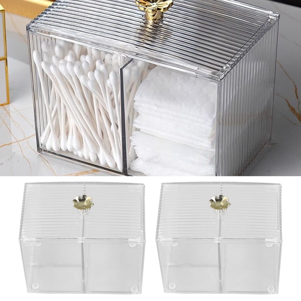 Organizador De Bolas De Algodón, Exquisito, Soporte Para Hisopos De Algodón De Plástico Resistente, Ampliamente Utilizado, 2 Piezas Para Dormitorio