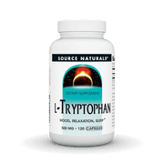 Source Naturals L-Tryptophan, for Mood, Relaxation, and Sleep*, 500mg - 120 Capsules