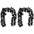 thumbnail image 1 of Morttic 2 Pcs Fall Maple Leaf Garland Hanging Black Fall Leaves Vine Artificial Autumn Garland Halloween Thanksgiving Decor for Home (Black), 1 of 7