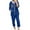 Blue, variant on Women's Relaxed Fit Two-Piece Set, V-Neck Rolled Sleeve Top with Matching Sequin Pocket Pants, Casual Outfit for Everyday Wear and Special Occasions