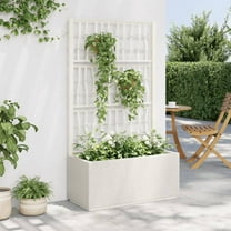 vidaXL Garden Planter White Polypropylene Large Planters