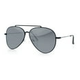 thumbnail image 4 of Concave Lens Tear Drop Shape Metal Rim Double Bridge Officer Sunglasses Black - Silver Mirror, 4 of 8
