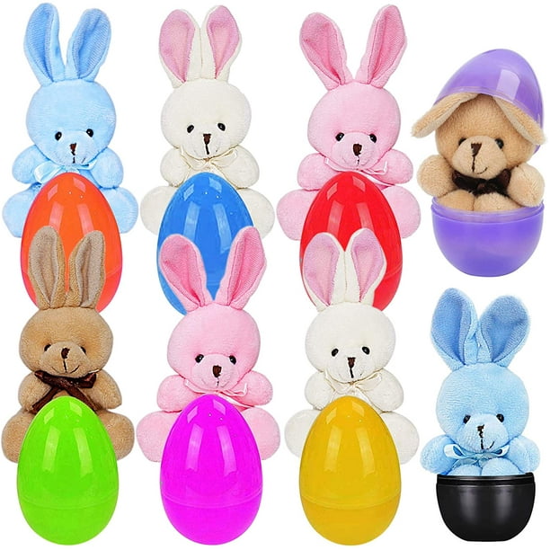 8 Pack Large Toy Filled Easter Eggs Filled With Wind Up Rabbits And Chicks Plush Bunny 8 Pack Plush Bunny Walmart Com Walmart Com