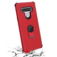 thumbnail image 6 of LG Stylo 6 Phone Case Hybrid Armor Soft TPU Rubber Grip Bumper with 360 Degree Rotating Metal Ring Holder Fit Car Mount Kickstand Shockproof Hard Rubberized Case [RED] Cover for LG STYLO 6 (2020), 6 of 6