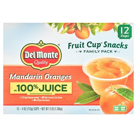 UPC 024000525622 product image for DEL MONTE Mandarin Oranges FRUIT CUP Snacks  in 100% Juice  12 Pack  4 oz | upcitemdb.com