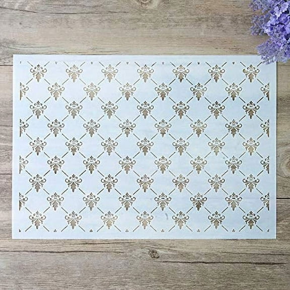 DIY Decorative Damask Stencil Template for Painting on Walls Furniture Crafts (A4 Size)