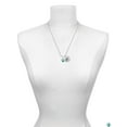 thumbnail image 3 of Delight Jewelry Silvertone Small 3-D Teal Present with Bow Silvertone Script Initial Disc - E - Charm Necklace, 20"+3", 3 of 4