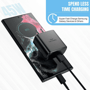 Type C Android Charger, 45W USB C Super Fast Charger and 6ft Phone Charging Cable for Samsung Galaxy S23 Ultra/S23/S23+/S22/S22 Ultra/S22+/S21/Note10/20,Tab S9