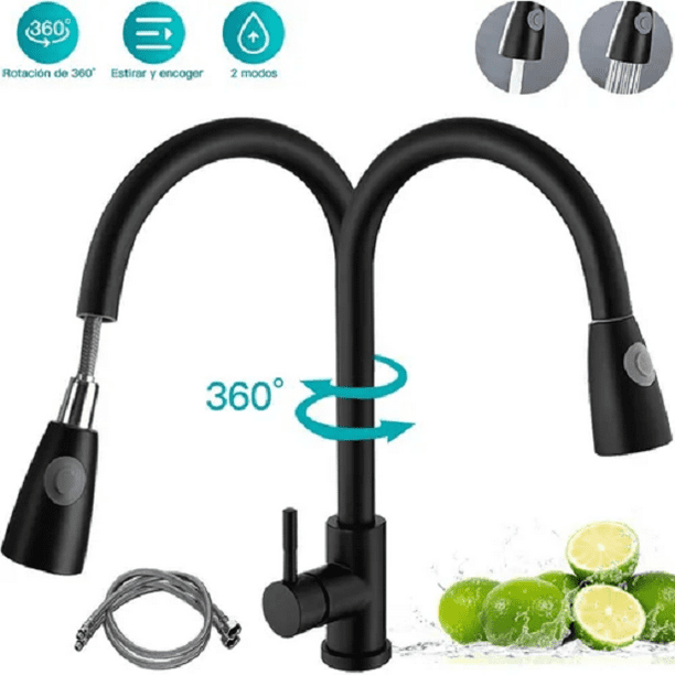 Grifo de Acero Inoxidable Malubero Negro Malu1330